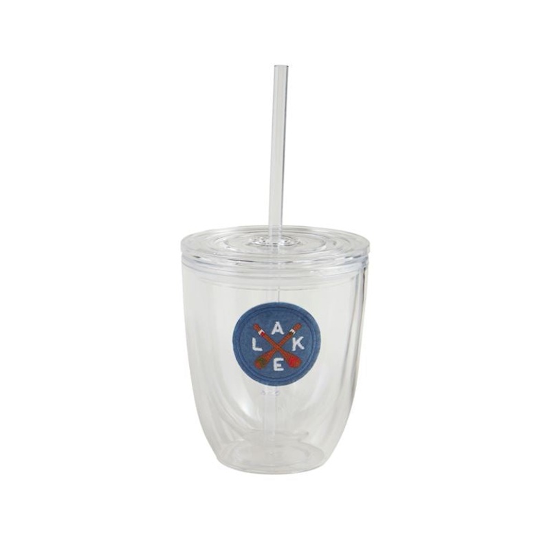 Lake Embroidered Acrylic Tumbler
