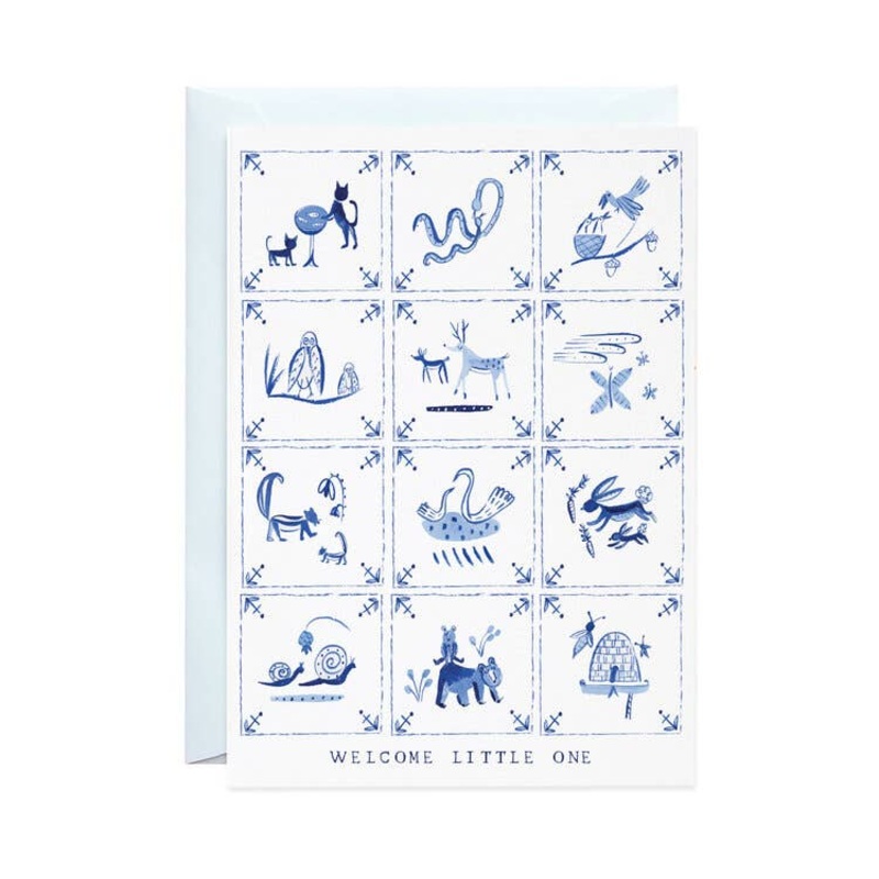 New Baby Delft Tiles – Greeting Card