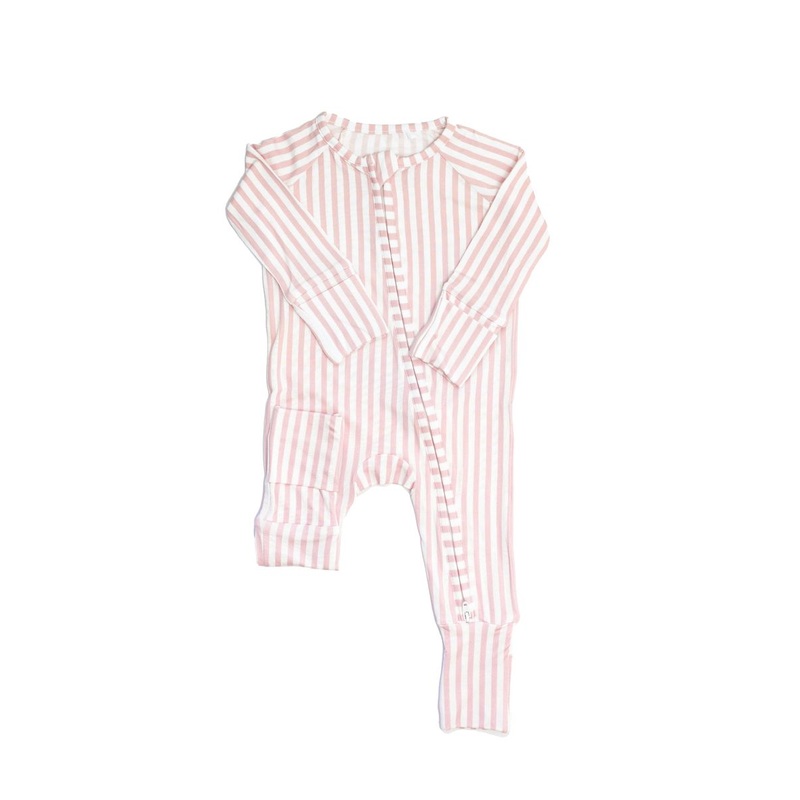 Sleep Romper Pajamas – Stripe Cabana Pink
