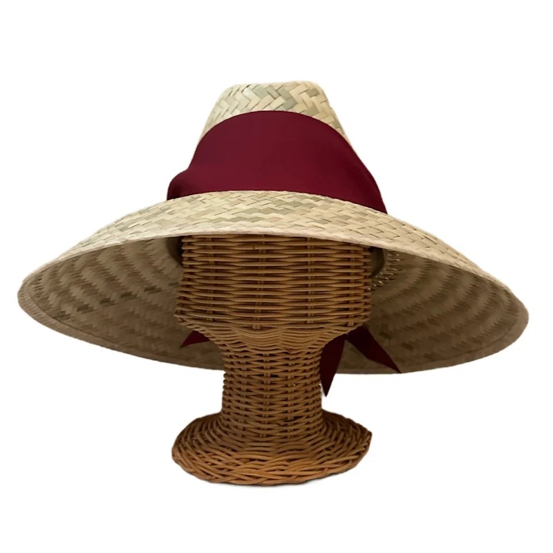 Begonia Sun Hat Maroon Wide & Short Grosgrain Ribbon