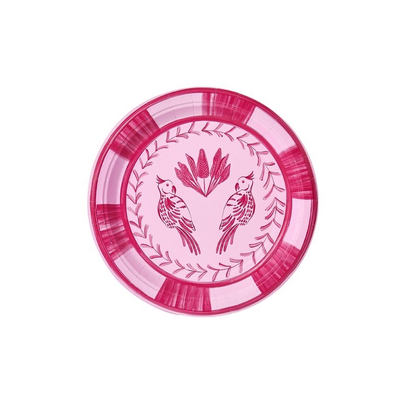 Lovebirds Josephine Salad and Dessert Plates – 8 per pack in Sky & Lima