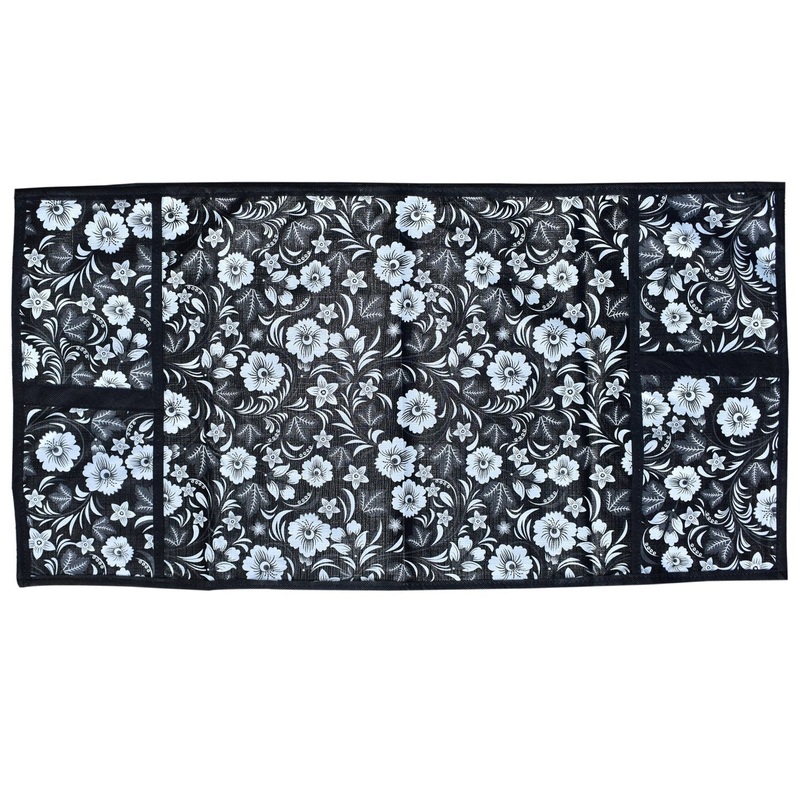 Microwave/Oven Top Cover with 4 Utility Pockets (Mix Design)
