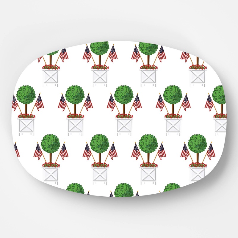 WH Serving Platter | Patriotic Topiary