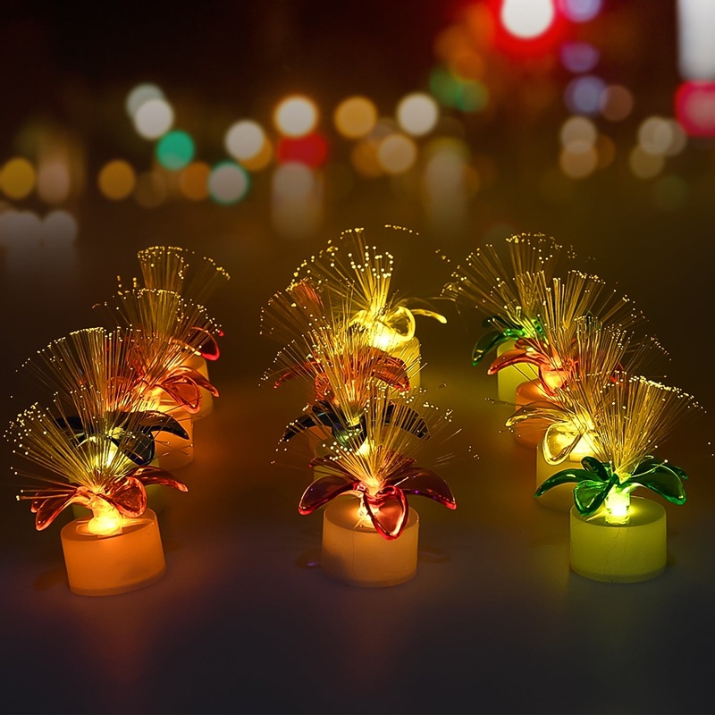 Fiber Optic Light, Mini Color Change LED Table Centerpieces, Light Up Candle – Pack of 12