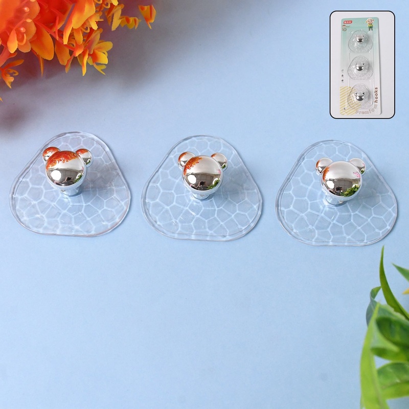 All-Plastic Adhesive Wall Hooks – Strong, No Damage, Easy to Install (3 Pc Set)