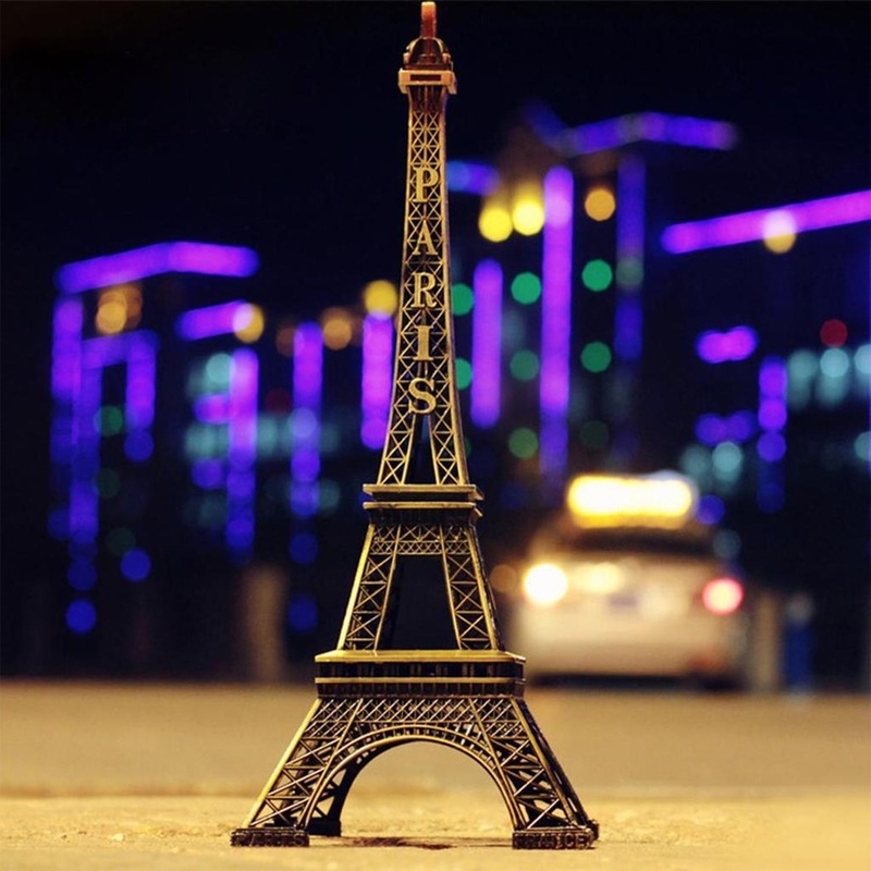 Antique 3D Eiffel Tower Statue – Metal Paris Landmark Decorative Showpiece for Home & Office