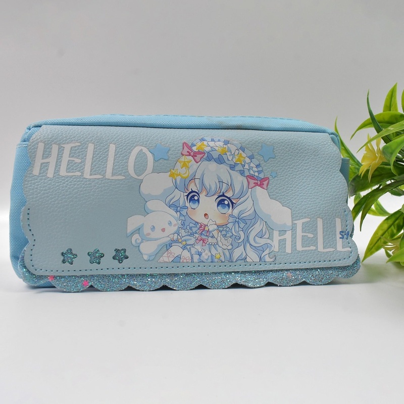 Pencil Pouch With Zipper, Students Pencil Case Large Capacity, Makeup Pouch, Stationery Bag (1 Pc/ 2 Compartment)