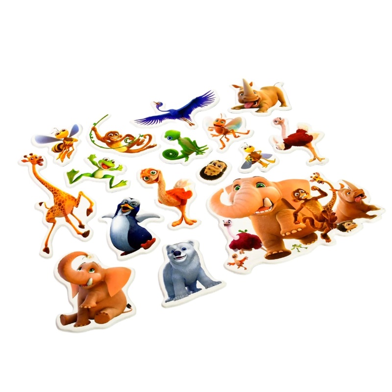 Animals Design Adhesive 3D Stickers (1 Sheet / 2219 Cm)