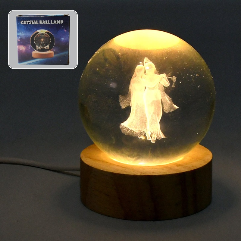 3D Crystal Ball lamps for Bedroom 3D Lamps for Home Decoration 3D Crystal Ball Night Light Gifts for Women Gifts for Men Room Decor Items for Bedroom for Friend and Family(1 Pc)