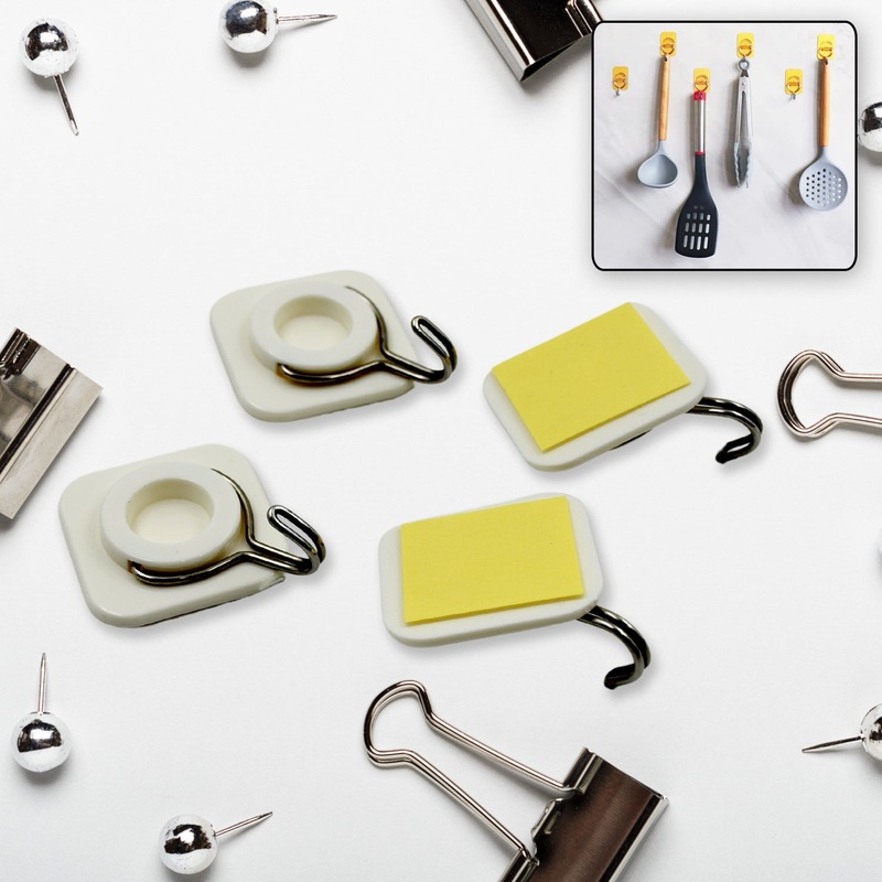 Multipurpose Strong Hook Self-Adhesive hooks for wall Heavy Plastic Hook, Sticky Hook Household For Home, Decorative Hooks, Bathroom & All Type Wall Use Hook, Suitable for Bathroom, Kitchen, Office (3 Pc Set)