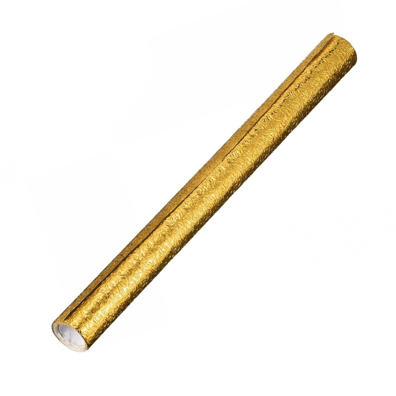Oil Proof Sticker, Waterproof Self Adhesive Aluminum Foil Wallpaper (60 cm2m / Golden / 1 Pc)