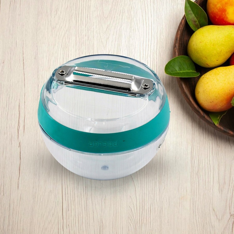 Multifunctional Round Peeler with Removable Storage  Washable Vegetable & Fruit Peeler for Kitchen (1 Pc / Mix Color)