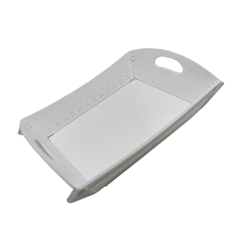 Foldable Plastic Serving Tray – Portable with Handle for Kitchen & Dining (1pc)