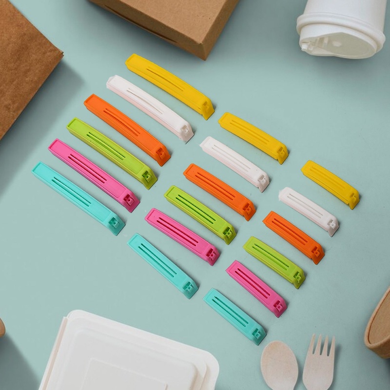 Food Bag Clip Sealer  Airtight Plastic Clips for Snacks, Kitchen & Camping (18 Pc Set)