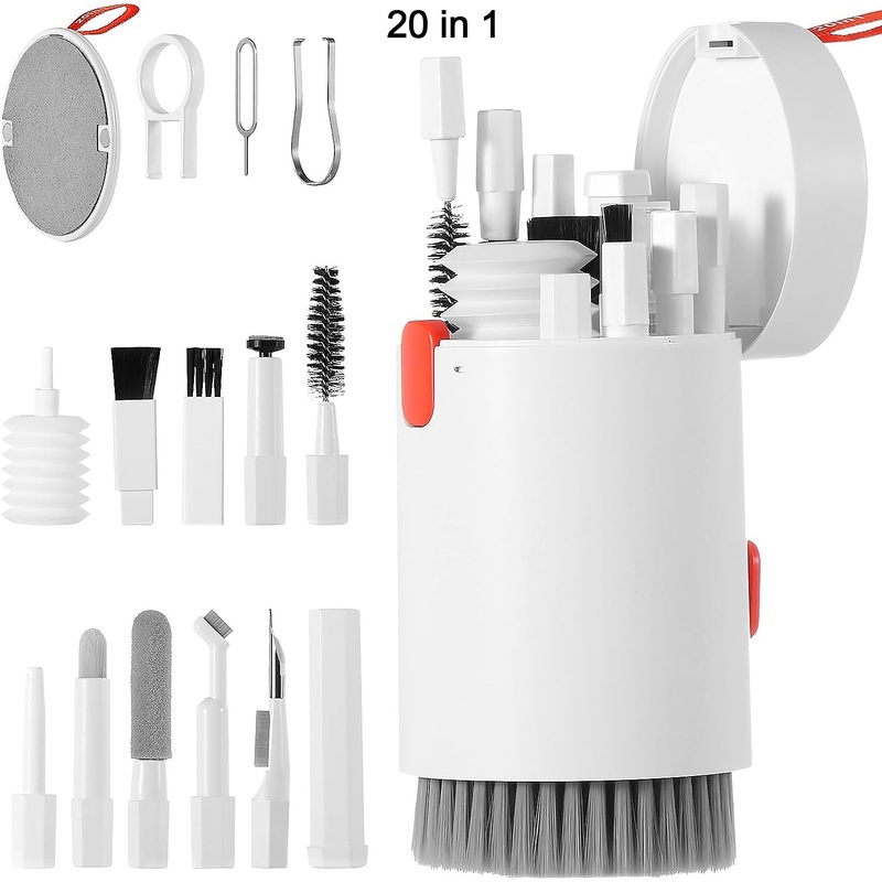 Keyboard Cleaner Kit, 20-in-1 Laptop Phone Screen Cleaning Kit, Keyboard Cleaning Kit with Electronic Cleaning Brush Spray for AirPods Pro,  iPhone Pro, Camera, Computer Cleaning