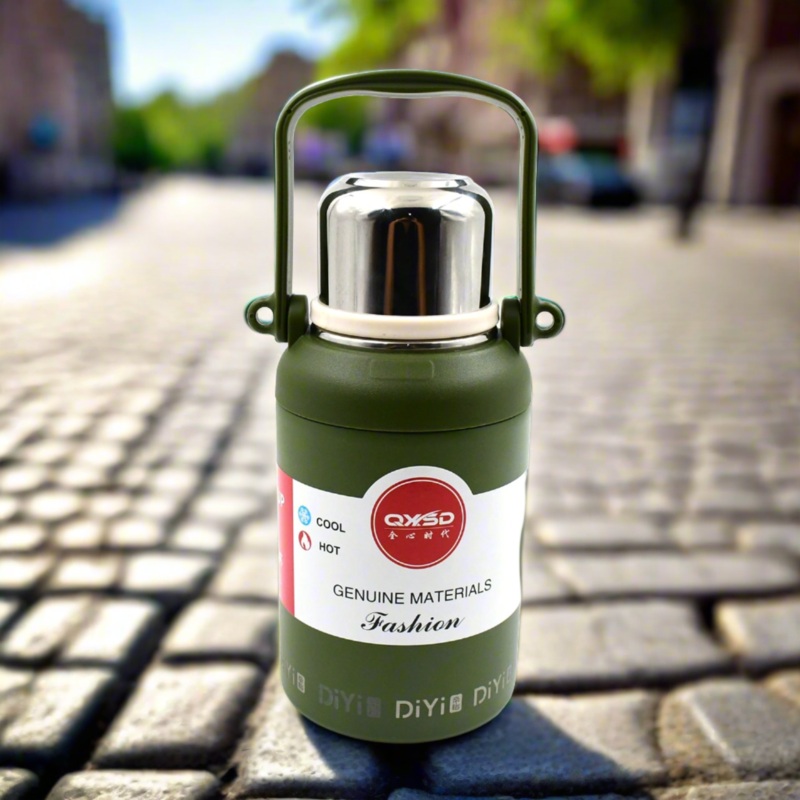 Stainless Steel Vacuum Insulated Water Bottle  900ML, Leak-Proof, Wide Mouth with Hanging Strap (Mix Color)
