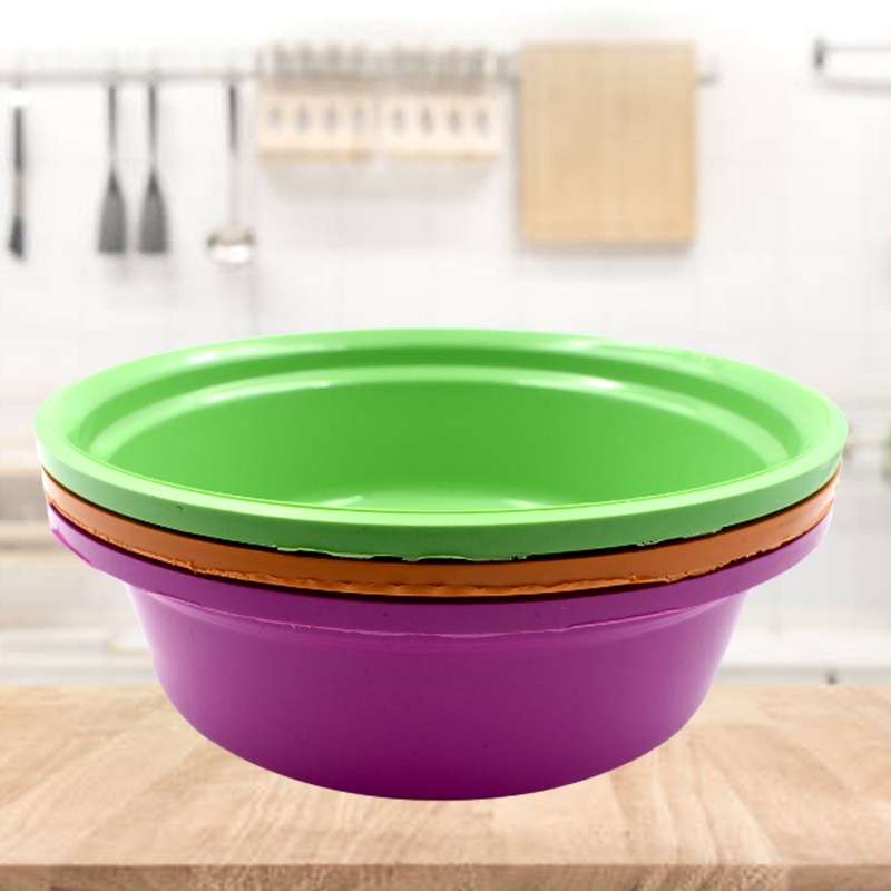Household Storage Plastic Round Bowl / Tub / Basket / Bucket set – Pack of 3