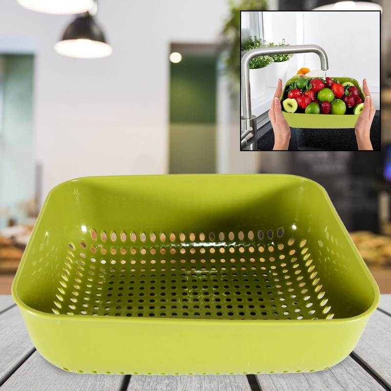 Multipurpose Small Plastic Kitchen Basket, Vegetables and Fruits Washing, Basket (20×17 Cm)