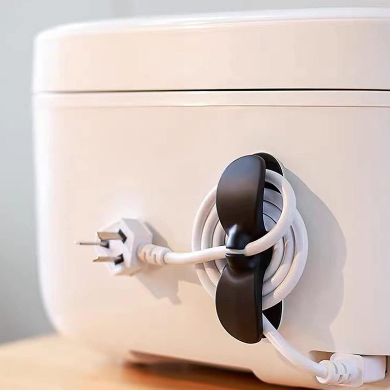 Power Plug Holder Organizer for Appliances Tidy Cord Winder Cable Organizer Self Adhesive Wire Wrap Holder for Coffee Maker Pressure Etc (1 Pc / 8×3 Cm / Small)