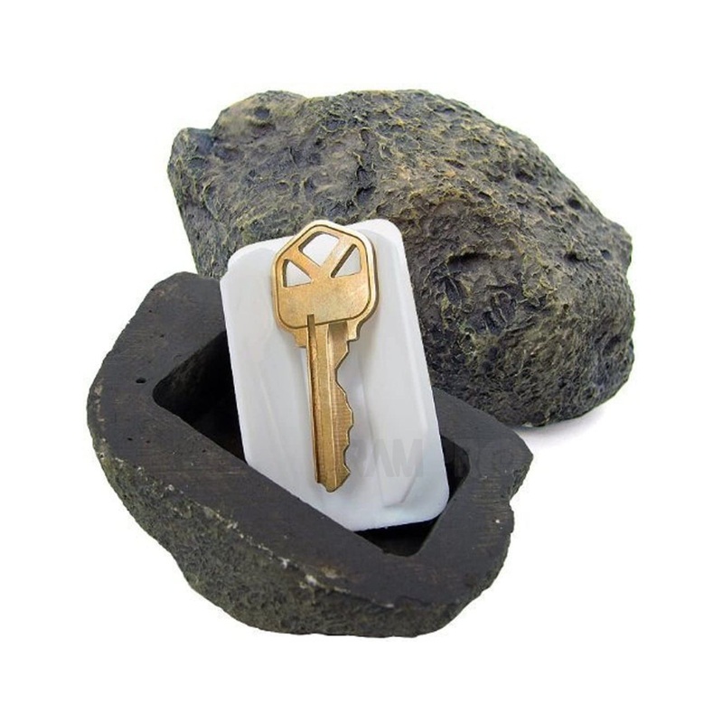 Realistic Fake Rock Key Hider  Weatherproof Outdoor Key Storage for Emergencies (1 Pc)