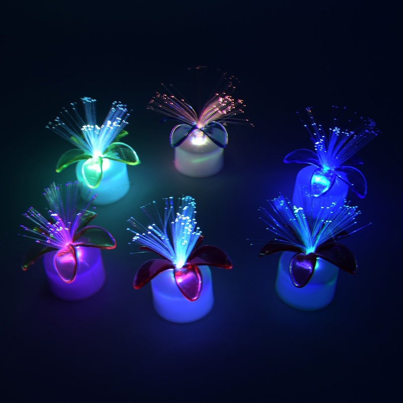 Fiber Optic Light, Mini Color Change LED Table Centerpieces, Light Up Candle – Pack of 6