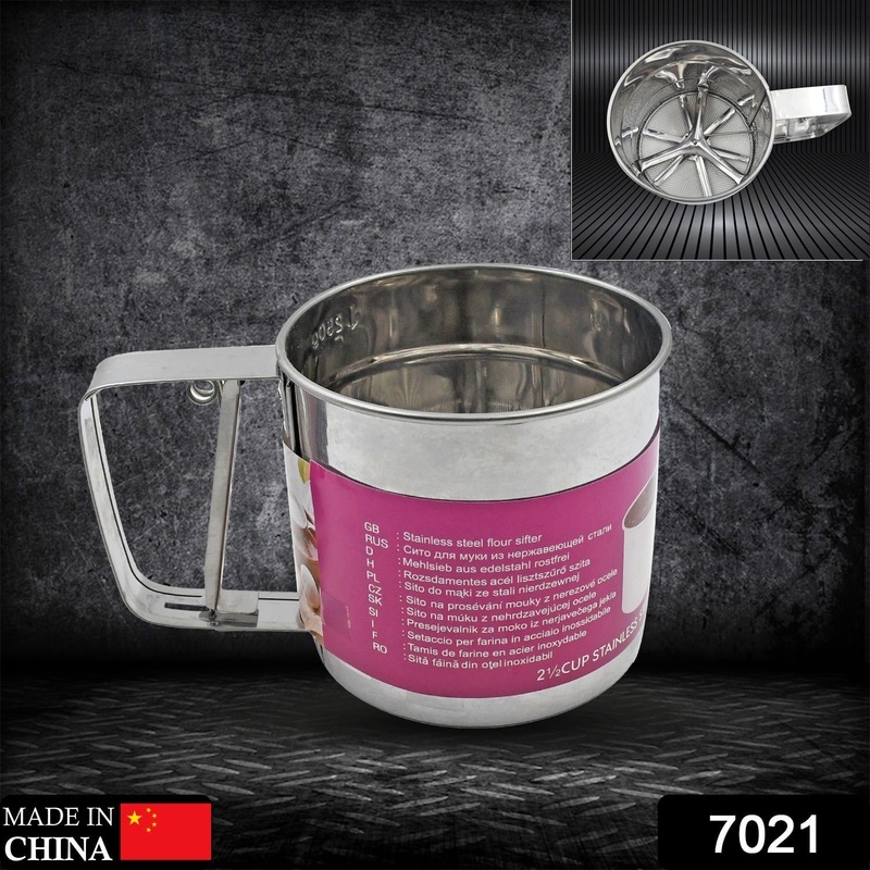 Stainless Steel Flour Sifter  Handheld Baking Sieve with Measuring Scale
