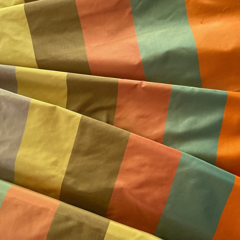 Autumn Stripe Shantung Silk