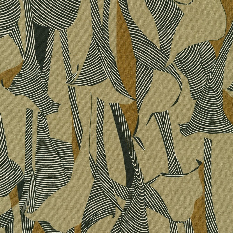 Cotton Flax Canvas / Abstract Waves