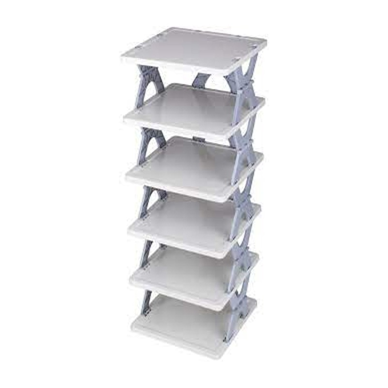 Smart Shoe Rack with 6 Layer Shoes Stand Multifunctional Entryway Foldable & Collapsible Door Shoe Rack Free Standing Heavy Duty Plastic Shoe Shelf Storage Organizer Narrow Footwear Home (Mix Color)