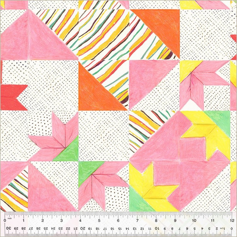 Heather Ross By Hand / Bee’s Quilt / White – Cotton Canvas