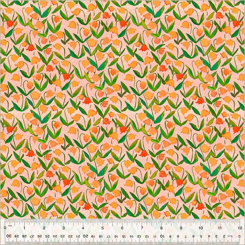 Heather Ross By Hand / Flowerbed / Salmon
