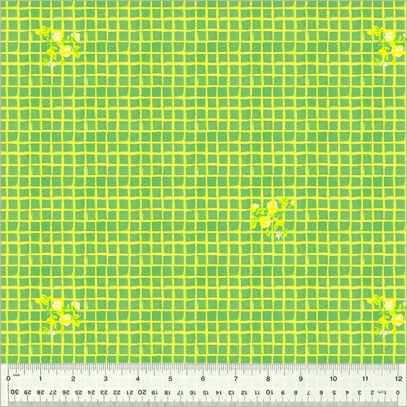 Heather Ross By Hand / Windowpane / Green