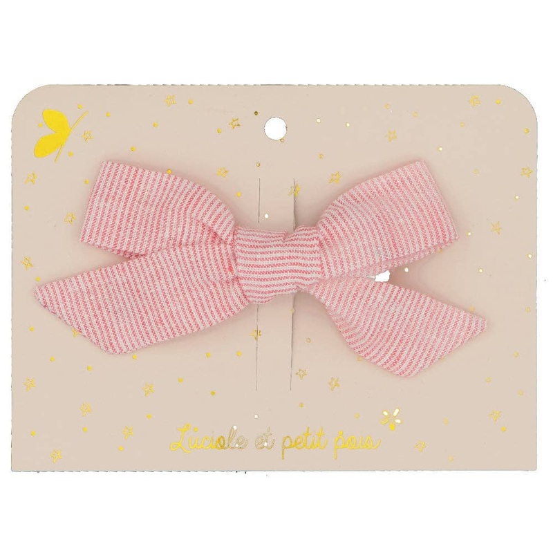 Princess Bow Hair Clip – Pink Stripe