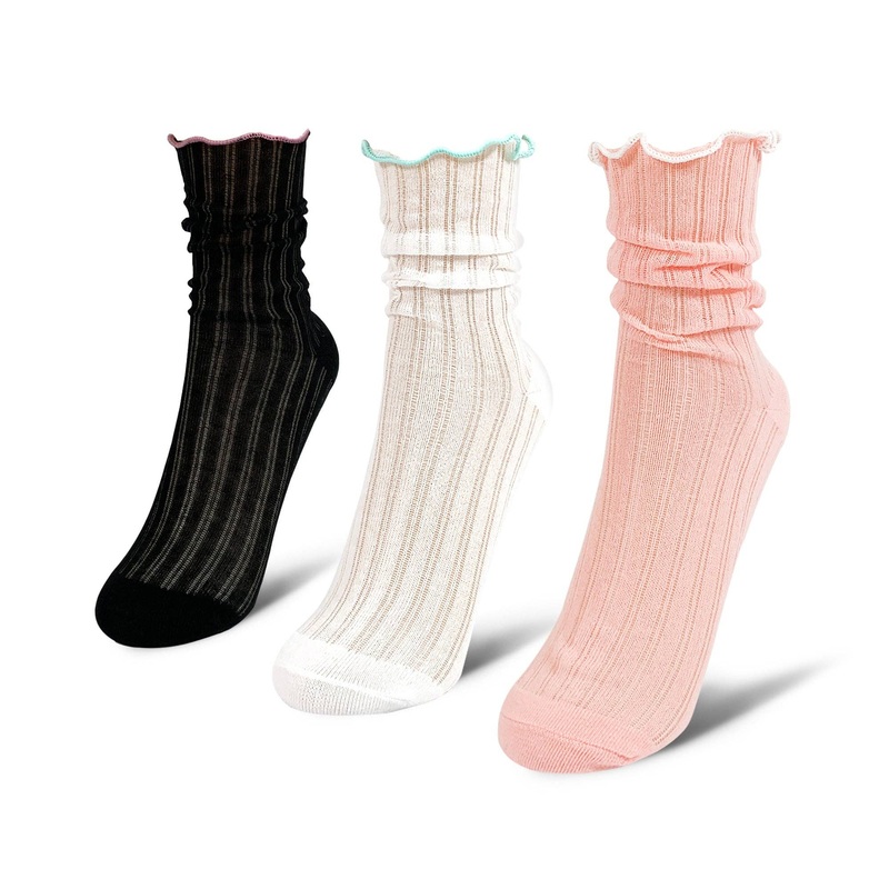 Women’s Crew Sheer Ruffle See-Through Socks