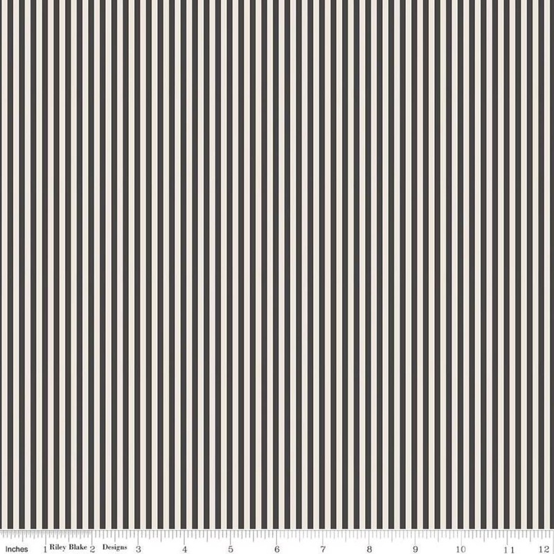 Stripes / 1/8 Stripe on Ivory / Charcoal