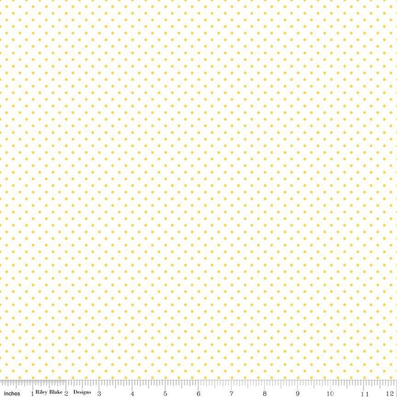 Swiss Dot on White / Yellow