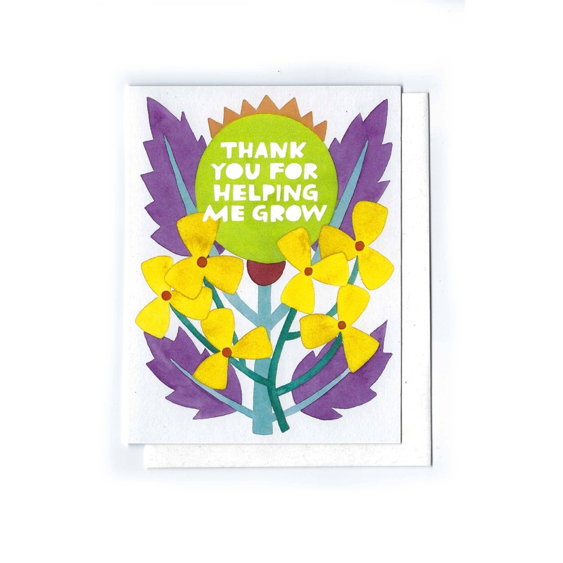 Thank You For Helping Me Grow Card