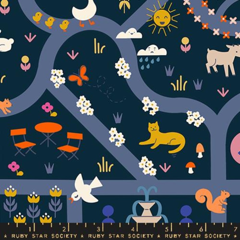 Woodland Park / Garden Map / Teal Navy