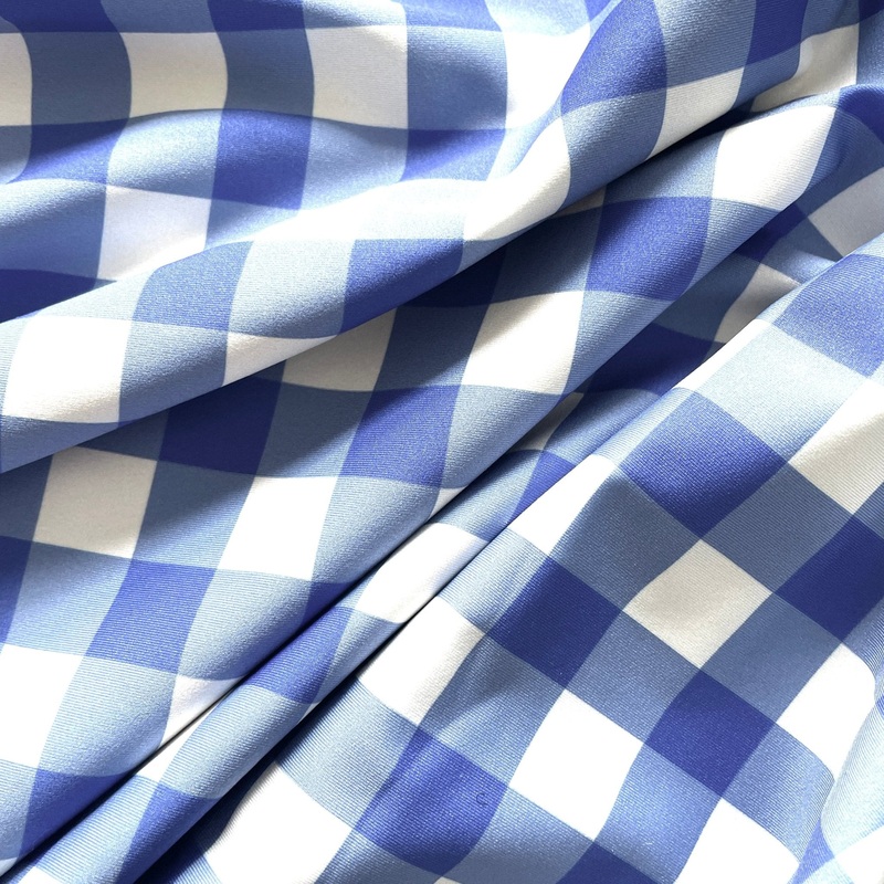 Blue Gingham Spandex