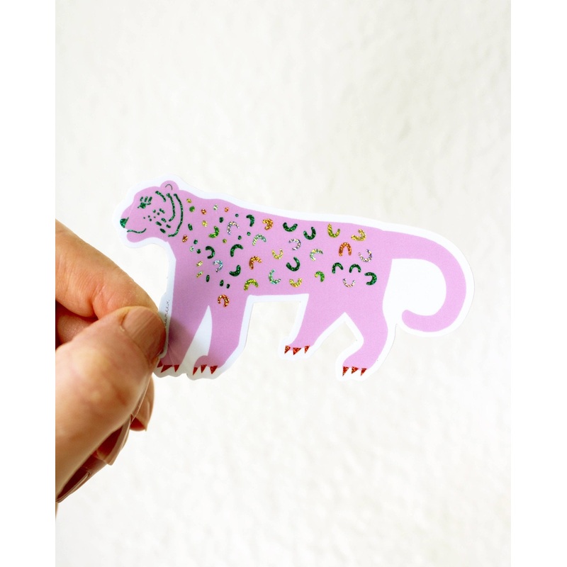 Jaguar Vinyl Glitter Sticker