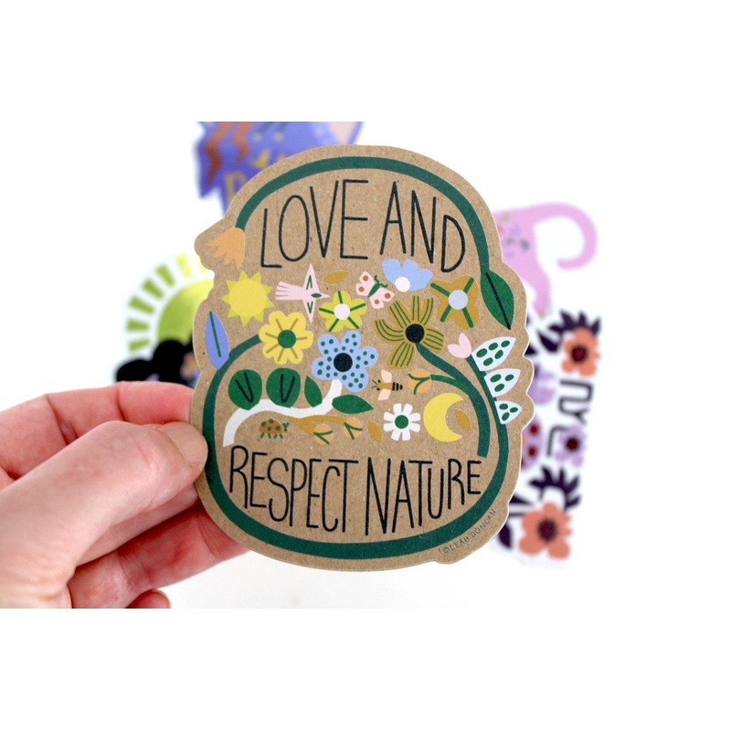 Love and Respect Nature Kraft Sticker