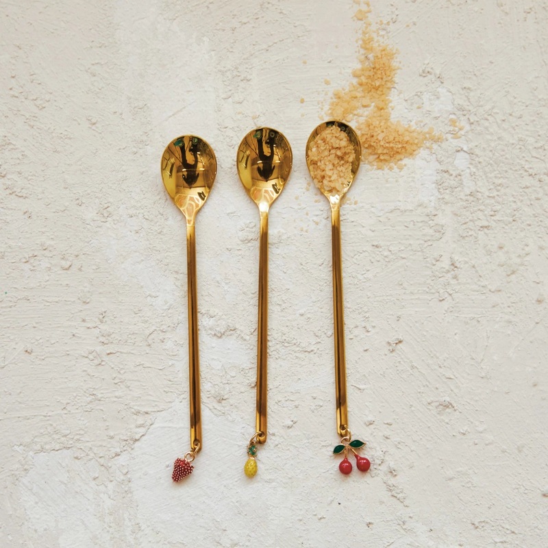 Stainless Steel Spoon with Fruit Charm