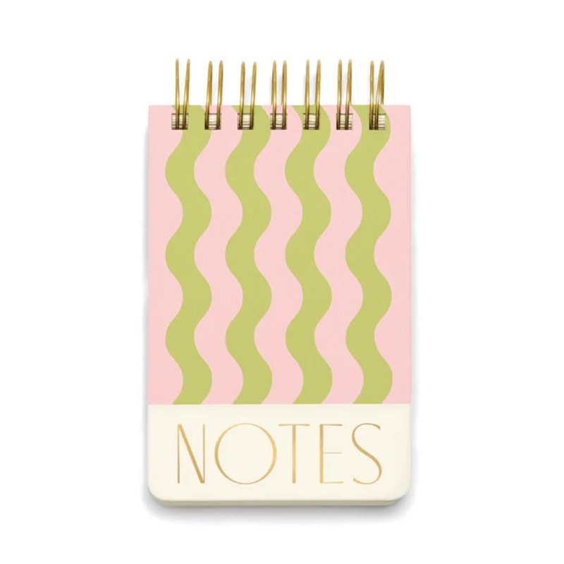 Chunky Twin Wire Notepad – Wavy Stripes