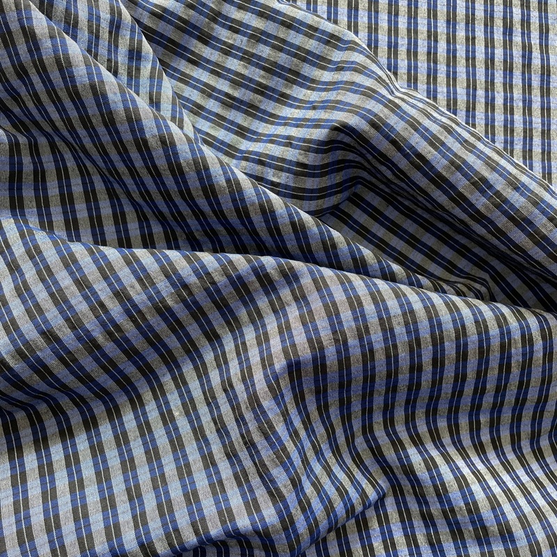 Deep Blue Cotton Plaid