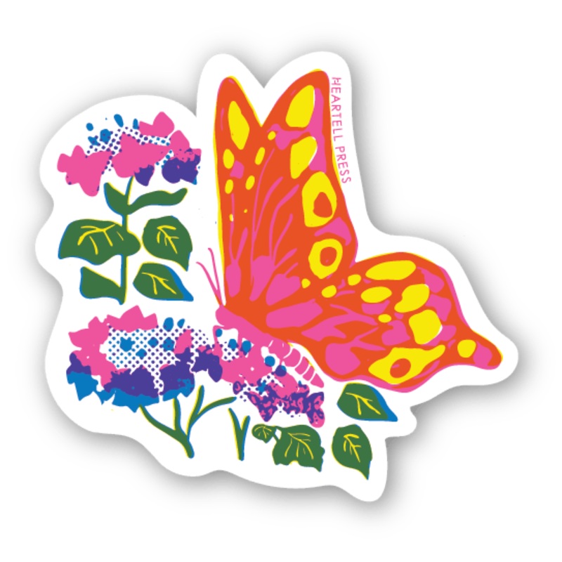 Eco Friendly Butterfly Landing Die Cut Sticker