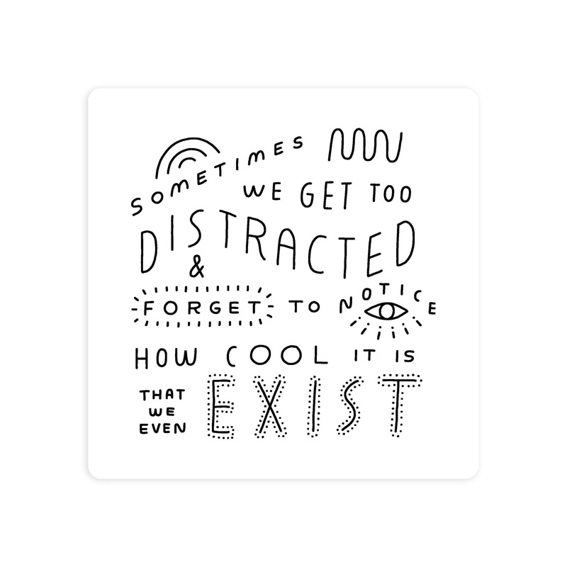 Exist Die Cut Sticker- Black & White