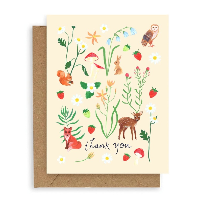 Flora Fauna Thank You Card