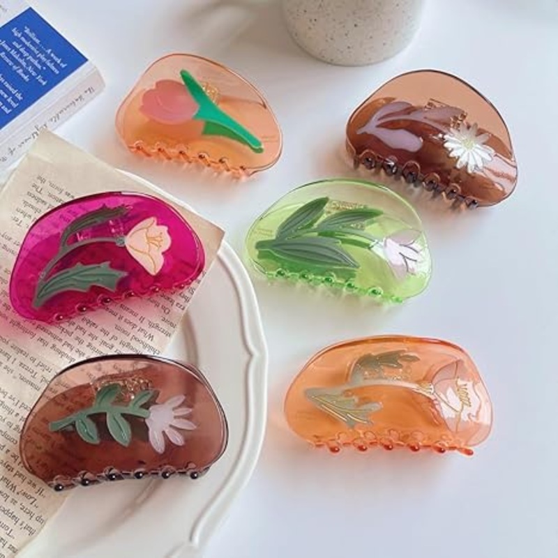 Translucent Spring Flowers Hair Claw