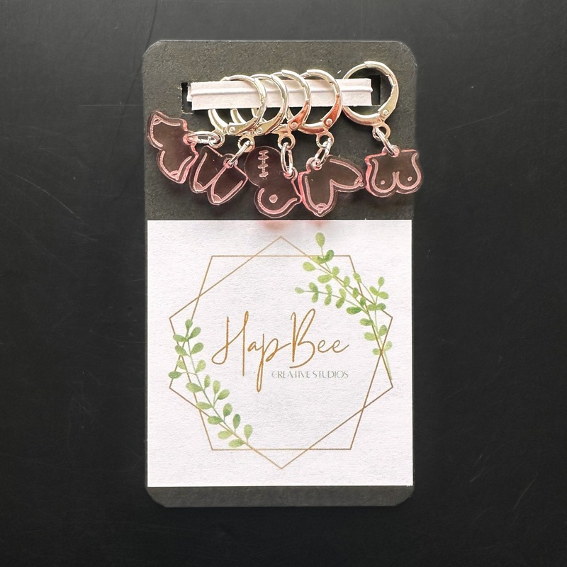 A Bevy of Boobs Stitch Marker Charm Set of 5