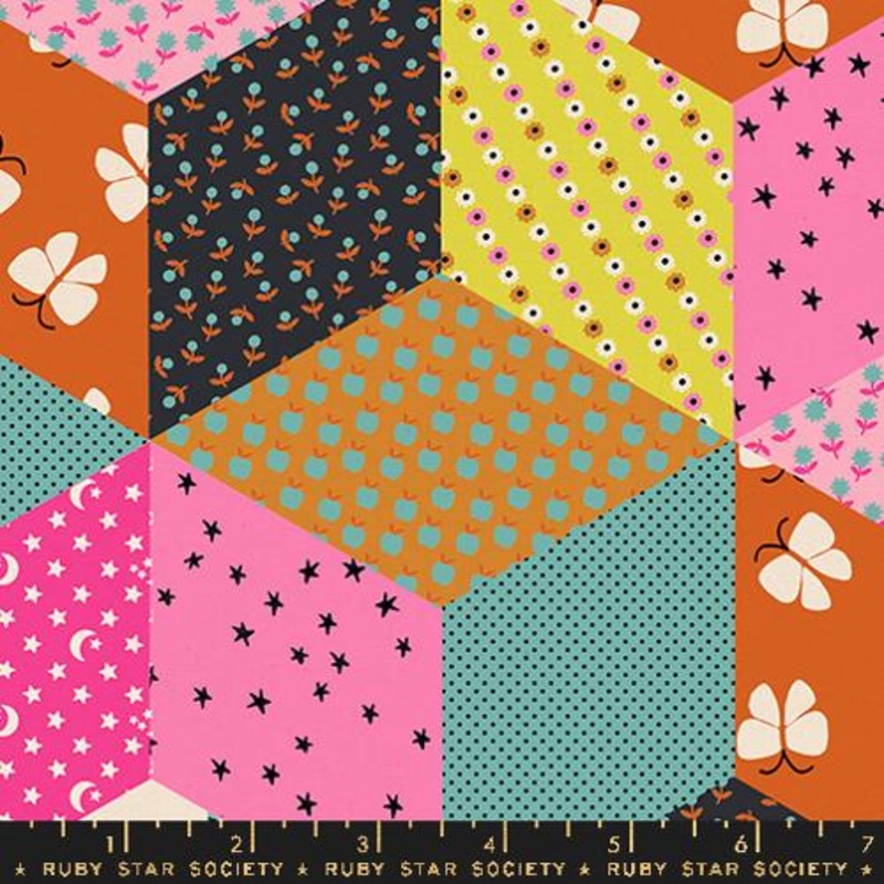 Ooh Lucky Lucky / Tumbling Blocks Canvas / Turquoise